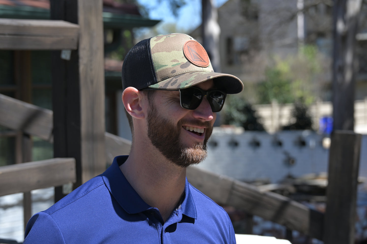 Squared Trucker Snapback Hat - Camo