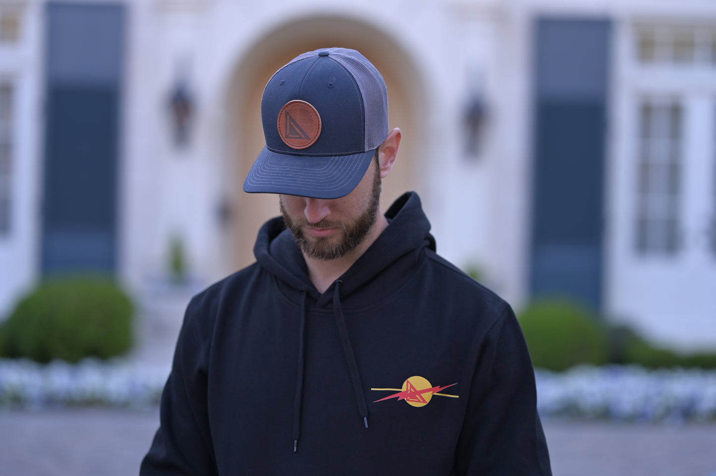 Squared Trucker Snapback - Navy/Charcoal