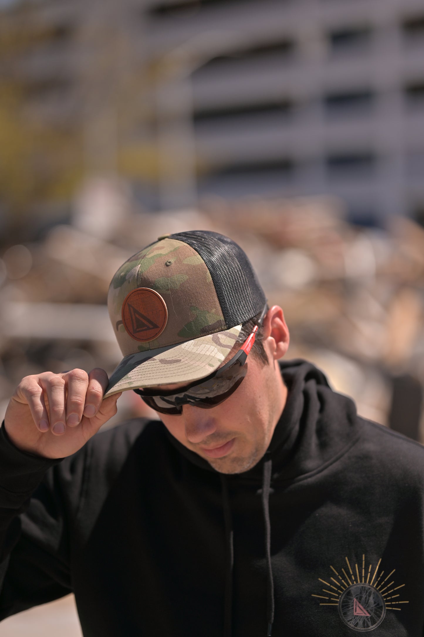 Squared Trucker Snapback Hat - Camo